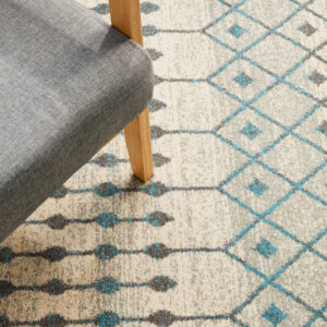 Slate White Transitional Rug top view
