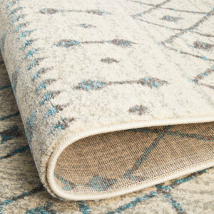 Slate White Transitional Rug folded edge