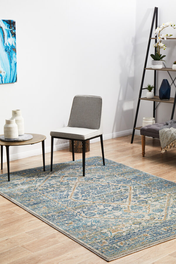 Silver Transitional Design Rug