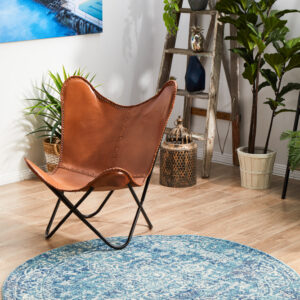 Faded Blue Area Rug circle
