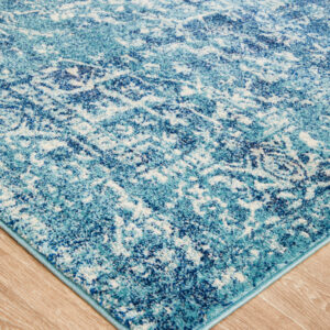 Faded Blue Area Rug corner photo