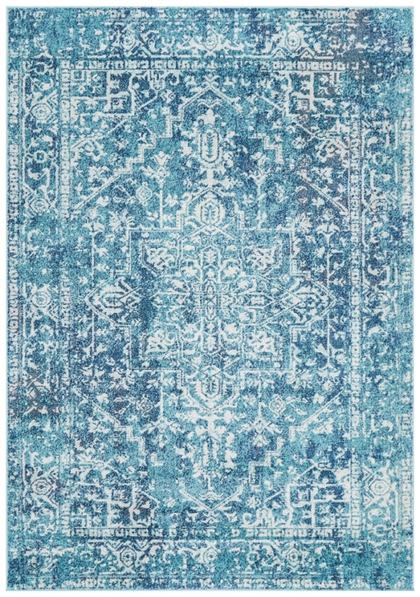 Faded Blue Area Rug full view