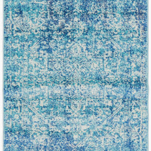 Faded Blue Area Rug full view of runner