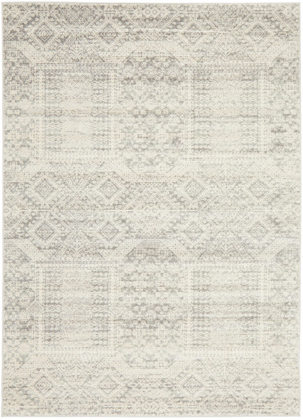Faded Silver Grey Rug close up