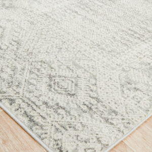Faded Silver Grey Rug corner