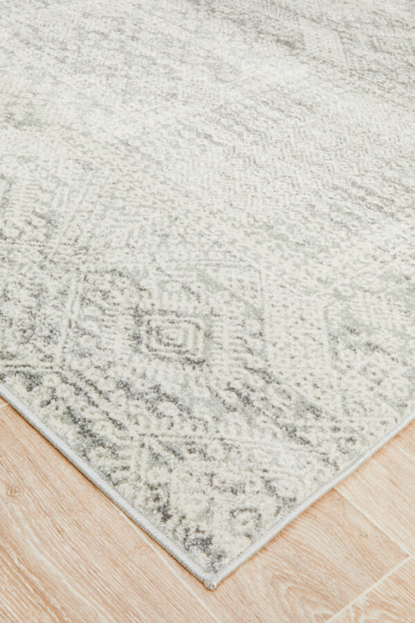 Faded Silver Grey Rug corner