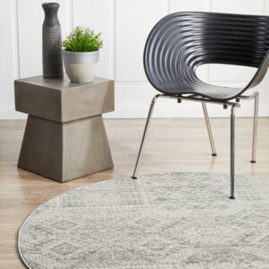 Faded Silver Grey Rug round