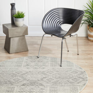 Faded Silver Grey Rug round profile