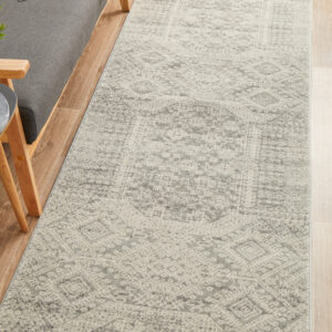 Faded Silver Grey Rug runner