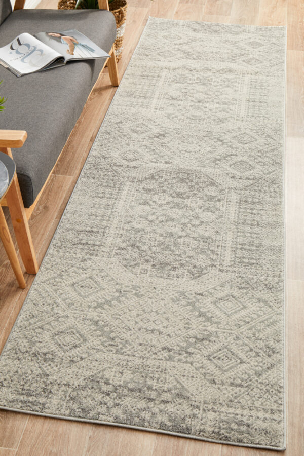 Faded Silver Grey Rug runner