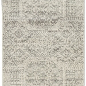 Faded Silver Grey Rug runner full view