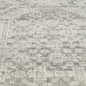 Faded Silver Grey Rug side of round