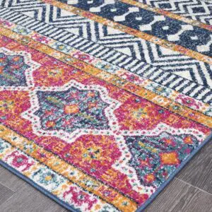 Floor Rug Coloured Tribal Design corner