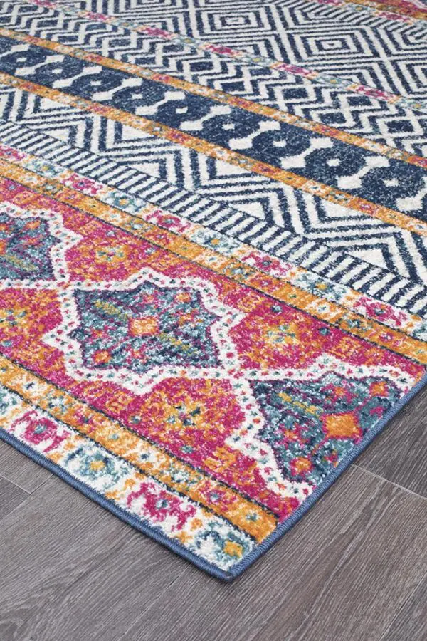 Floor Rug Coloured Tribal Design corner