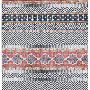 Floor Rug Coloured Tribal Design full view