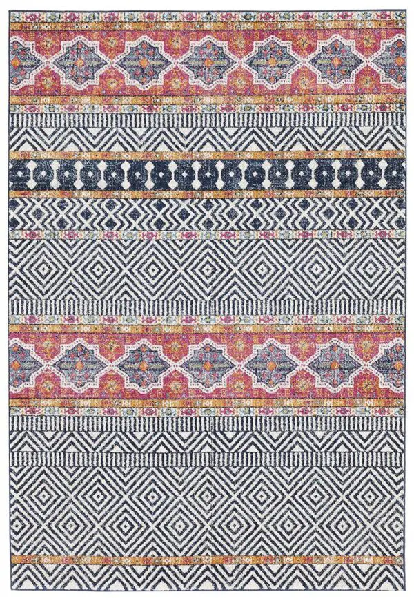 Floor Rug Coloured Tribal Design full view