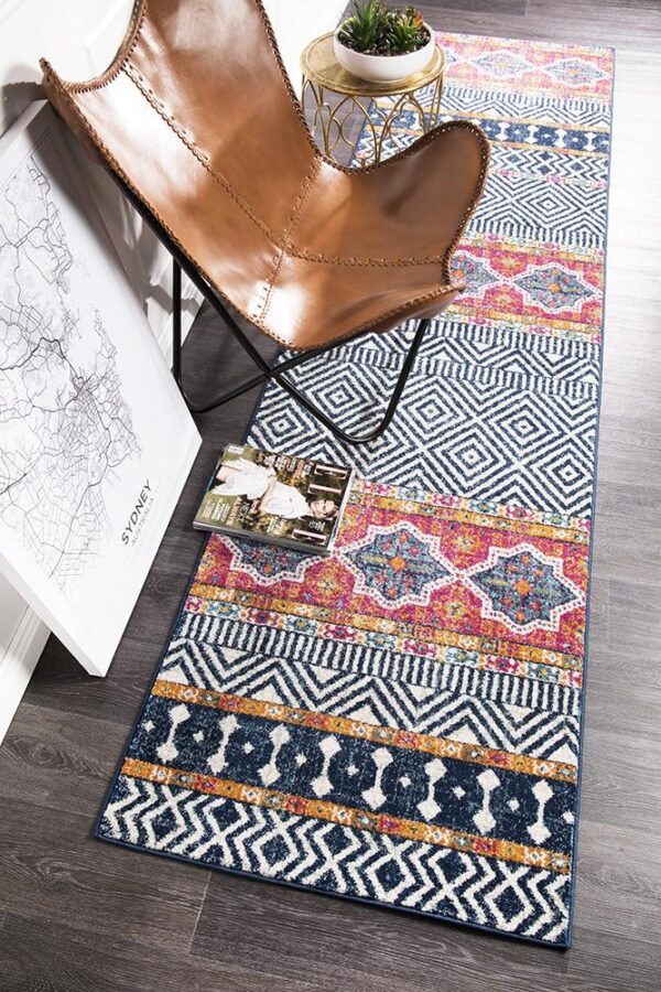 Floor Rug Coloured Tribal Design runner