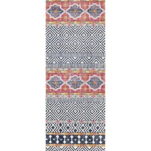 Floor Rug Coloured Tribal Design runner full view