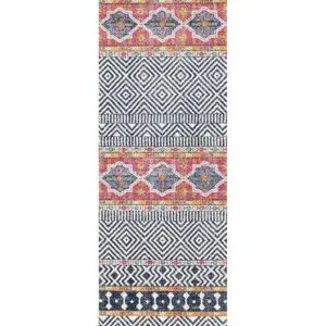 Floor Rug Coloured Tribal Design runner full view