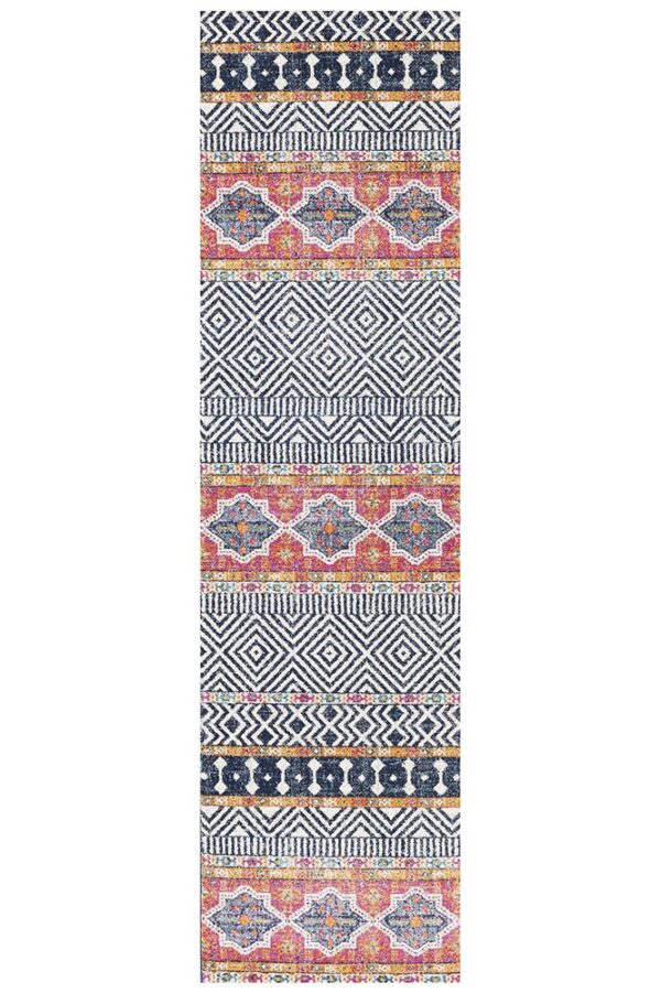 Floor Rug Coloured Tribal Design runner full view