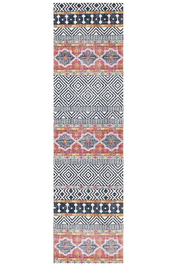 Floor Rug Coloured Tribal Design runner full view