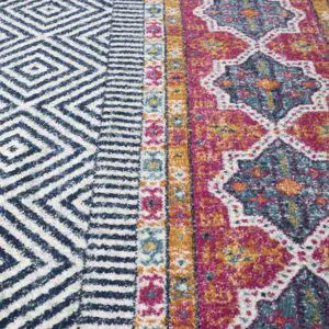 Floor Rug Coloured Tribal Design side of runner