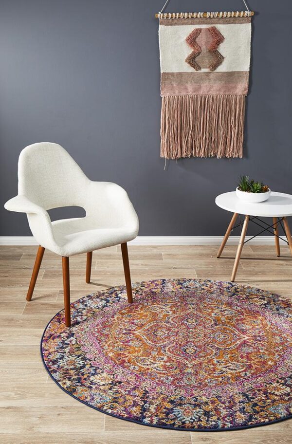 Multi Coloured Museum Rug Runner round profile