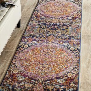 Multi Coloured Museum Rug Runner full length