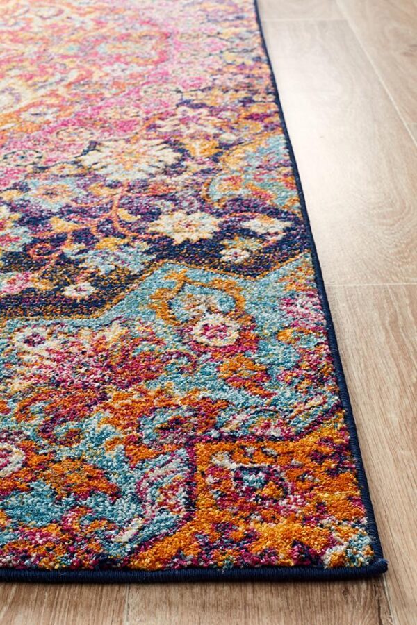Multi Coloured Museum Rug side view