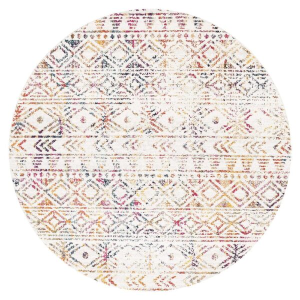 Furniture Rug Multi Coloured full view of round