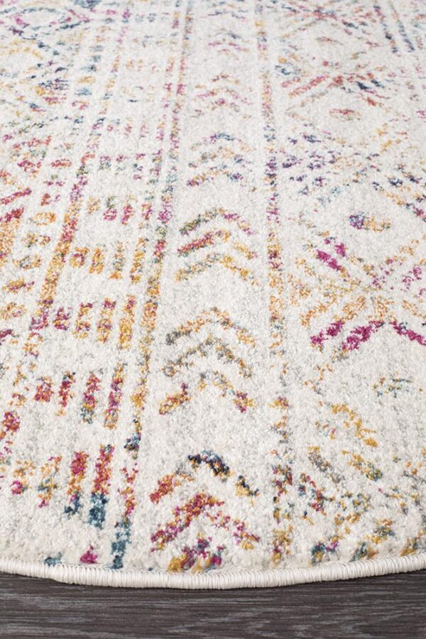 Furniture Rug Multi Coloured side of round