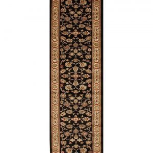 Black Traditional Floral Pattern Rug