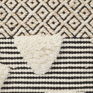 Ivory Bone Textured Rug Close up Photo