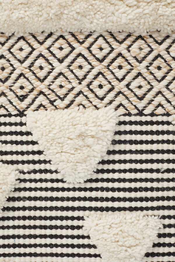 Ivory Bone Textured Rug Close up Photo