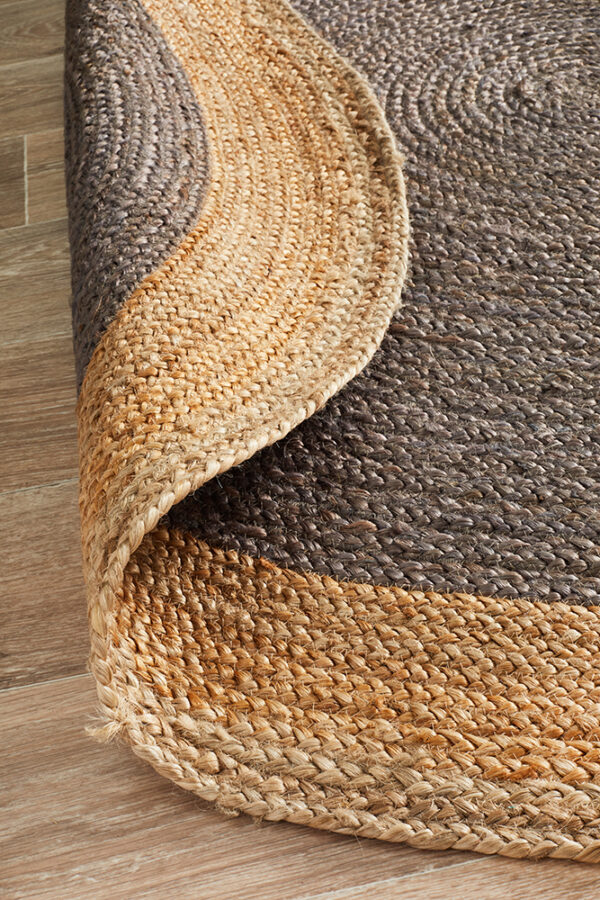 Jute Fibre Circle Rug Reversible Rug