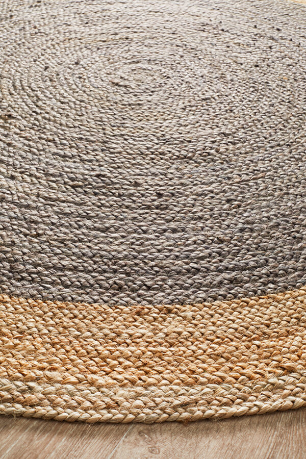 Jute Fibre Circle Rug Side Profile