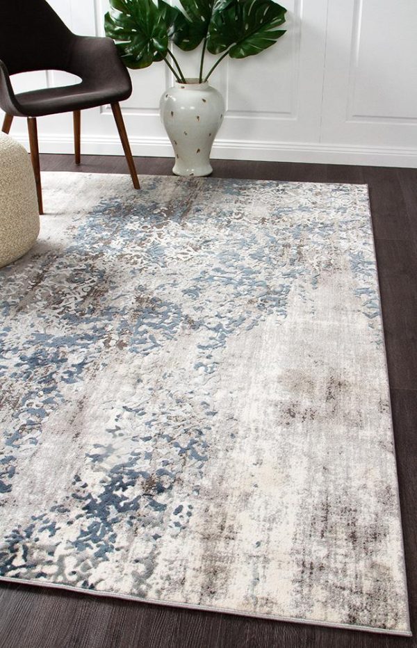 Modern Area Rug | Colour Blue/Grey/White Modern Area Rug | Colour Blue/Grey/White