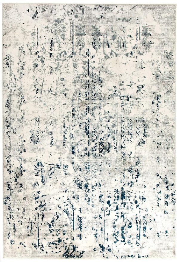 Contemporary Area Rug | Colour White/Blue/Grey