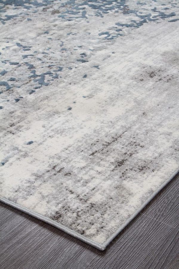 Contemporary Area Rug | Colour White/Blue/Grey