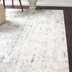 Contemporary Area Rug | Colour White/Blue/Grey