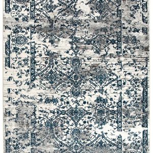 White Transitional Area Rug | Colour White/Blue/Grey