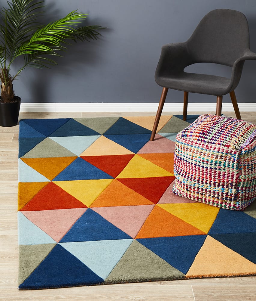 Multi Pure Wool Furniture Rug | Carpet Capers | Free Shipping