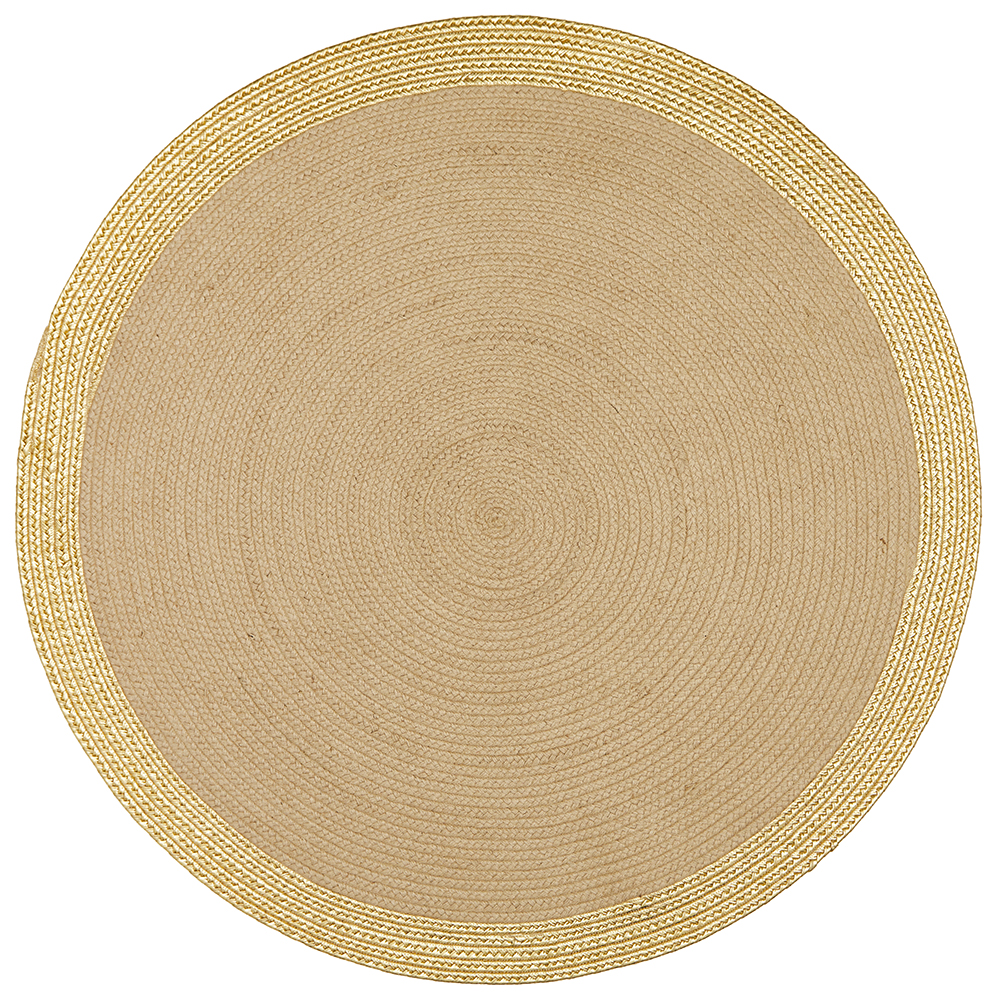 Metallic Gold Natural Jute Rug Carpet Capers Flatweave