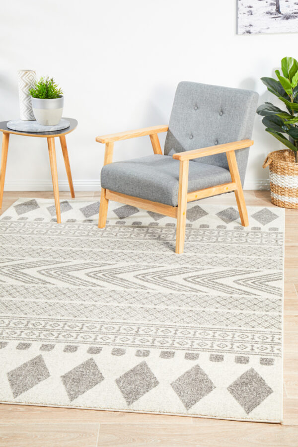 Modern Tribal Design Grey Rug Living area Modern Tribal Design Grey Rug Living area