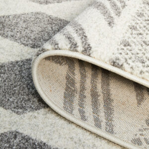 Modern Tribal Design Grey Rug backing