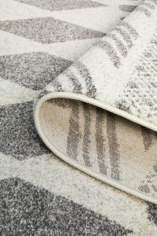 Modern Tribal Design Grey Rug backing