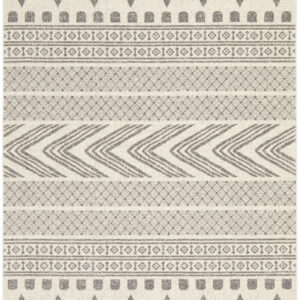 Modern Tribal Design Grey Rug close up