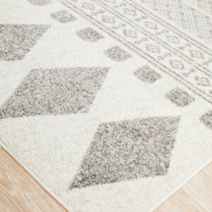 Modern Tribal Design Grey Rug corner photo