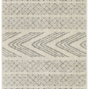 Modern Tribal Design Grey Rug full view of runner