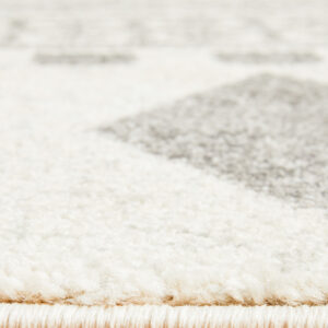 Modern Tribal Design Grey Rug overlocked edge